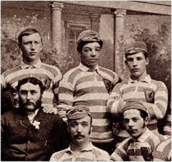 Andrew Watson with members of the Scottish team that played against England at the first Hampden Park on the 11 March 1882.